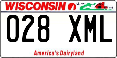 WI license plate 028XML