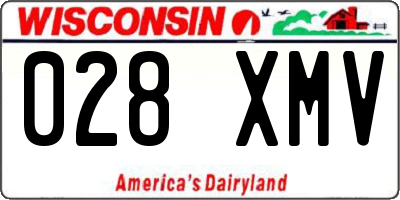 WI license plate 028XMV