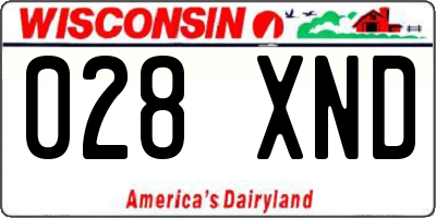WI license plate 028XND