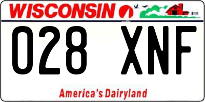 WI license plate 028XNF