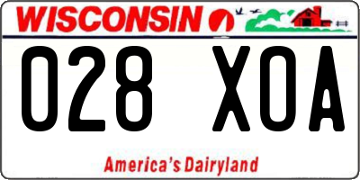 WI license plate 028XOA