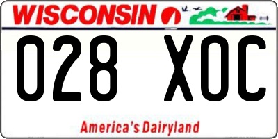 WI license plate 028XOC