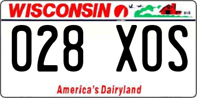 WI license plate 028XOS