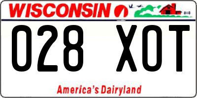 WI license plate 028XOT