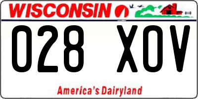 WI license plate 028XOV