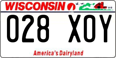 WI license plate 028XOY