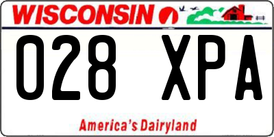 WI license plate 028XPA