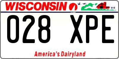 WI license plate 028XPE