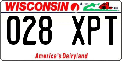 WI license plate 028XPT