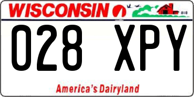 WI license plate 028XPY