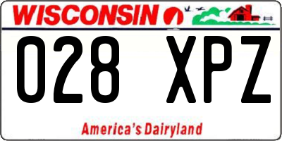WI license plate 028XPZ