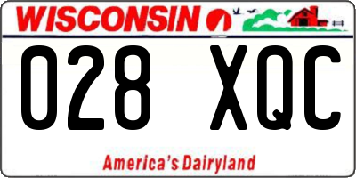 WI license plate 028XQC