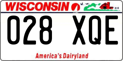 WI license plate 028XQE