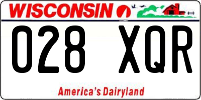 WI license plate 028XQR