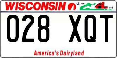 WI license plate 028XQT