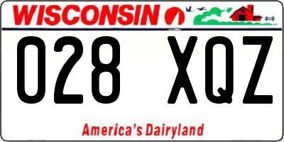 WI license plate 028XQZ
