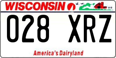 WI license plate 028XRZ
