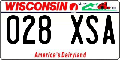 WI license plate 028XSA
