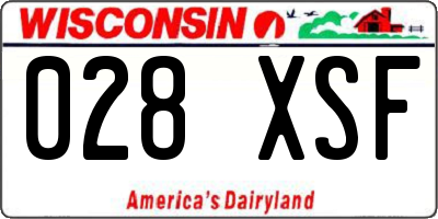 WI license plate 028XSF