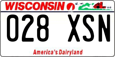 WI license plate 028XSN
