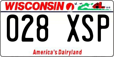 WI license plate 028XSP