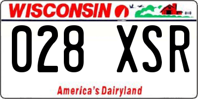 WI license plate 028XSR
