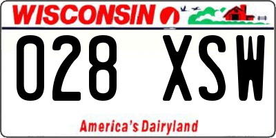WI license plate 028XSW