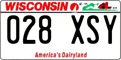 WI license plate 028XSY