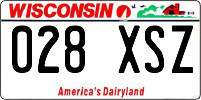 WI license plate 028XSZ