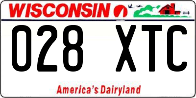 WI license plate 028XTC