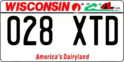 WI license plate 028XTD