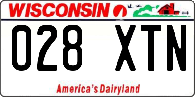 WI license plate 028XTN