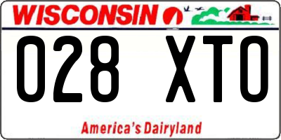 WI license plate 028XTO