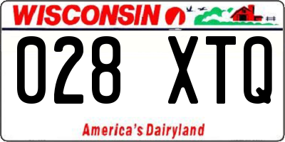 WI license plate 028XTQ