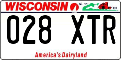 WI license plate 028XTR