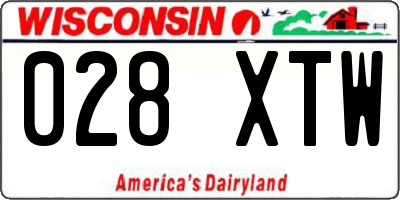 WI license plate 028XTW