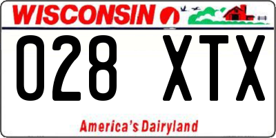 WI license plate 028XTX
