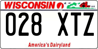 WI license plate 028XTZ