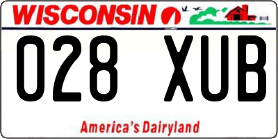 WI license plate 028XUB
