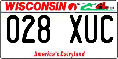 WI license plate 028XUC