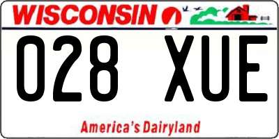 WI license plate 028XUE