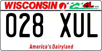 WI license plate 028XUL