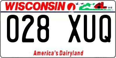 WI license plate 028XUQ