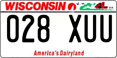 WI license plate 028XUU