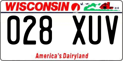 WI license plate 028XUV