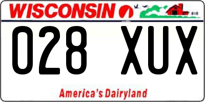 WI license plate 028XUX