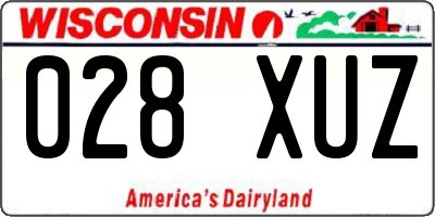 WI license plate 028XUZ
