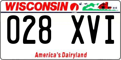 WI license plate 028XVI