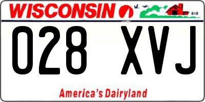 WI license plate 028XVJ