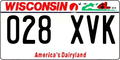 WI license plate 028XVK